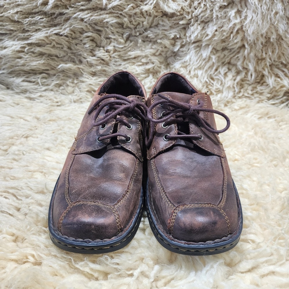 Børn Men's Brown Leather Oxford Shoes Size 8.5 M Cap Toe Lace Up Handcrafted Com - Picture 4 of 8
